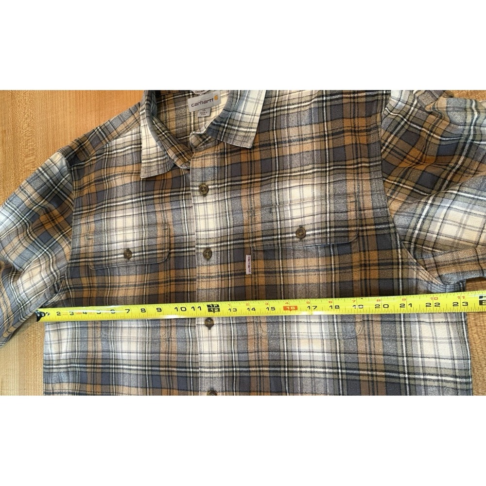 Carhartt Mens Original Fit Long Sleeve Heavy Flannel Shirt Size L Tall - Picture 6 of 7